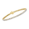 Ross-simons Diamond Tennis Bracelet In 14kt Yellow Gold In White