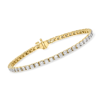 Ross-simons Diamond Tennis Bracelet In 14kt Yellow Gold In White