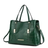 Mkf Collection By Mia K Aurelia Crocodile Embossed Vegan Leather Women's Tote Bag In Green