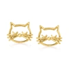 Ross-simons 14kt Yellow Gold Cat Outline Earrings In Gold