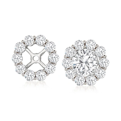 Ross-simons Diamond Earring Jackets In 14kt White Gold In Silver