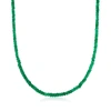 Ross-simons Emerald Bead Necklace In 14kt Yellow Gold With Magnetic Clasp In Green
