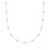 Ross-simons 6-6.5mm Pink Cultured Pearl Station Necklace In Sterling Silver In Silver