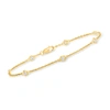 Ross-simons Bezel-set Diamond Station Bracelet In 18kt Gold Over Sterling In White