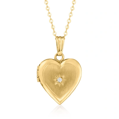 Canaria Fine Jewelry Canaria Diamond-accented Heart Locket Necklace In 10kt Yellow Gold