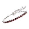 Ross-simons Garnet Bolo Bracelet In Sterling Silver In Silver