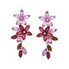 Ross-simons Multi-gemstone Floral Drop Earrings In 18kt Gold Over Sterling In Purple