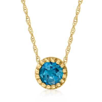 Canaria Fine Jewelry Canaria London Blue Topaz Pendant Necklace In 10kt Yellow Gold