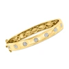 Ross-simons Diamond Cluster Bangle Bracelet In 18kt Gold Over Sterling In Silver