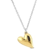 Mimi & Max Yellow Heart Necklace On Diamond Cut Cable Chain In Sterling Silver - 16.5+1 In. In Gold