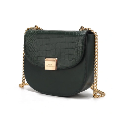 Mkf Collection By Mia K Brooklyn Crocodile Embossed Vegan Leather Women's Shoulder Bag In Green