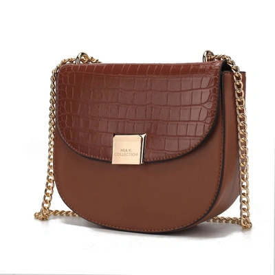 Mkf Collection By Mia K Brooklyn Crocodile Embossed Vegan Leather Women's Shoulder Bag In Brown