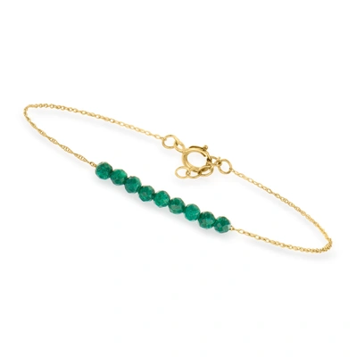 Canaria Fine Jewelry Canaria Emerald Bead Bracelet In 10kt Yellow Gold In Green