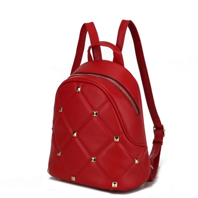 Mkf Collection By Mia K Hayden Quilted Vegan Leather With Studs Women's Backpack In Red