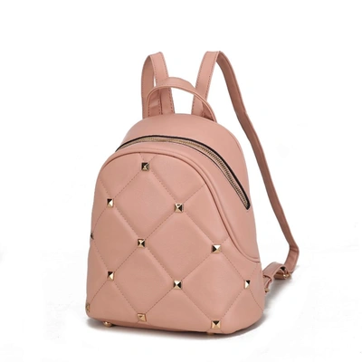 Mkf Collection By Mia K Hayden Quilted Vegan Leather With Studs Women's Backpack In Pink