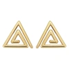 Fremada 14k Yellow Gold Triangle Swirl Stud Earrings In Gold