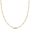 Mimi & Max White Enamel Heart Link Necklace In Yellow Silver - 16+2 In. In Gold