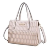 Mkf Collection By Mia K Quinn Triple Compartment Color Block Tote Bag In Beige