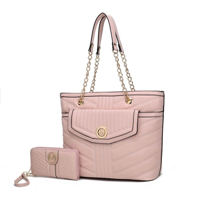 Mkf Collection By Mia K Chiari Tote Bag With Wallet - 2 Pieces. In Pink