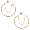 Fremada 14k Yellow Gold Open Hoop Chain Earrings In Gold