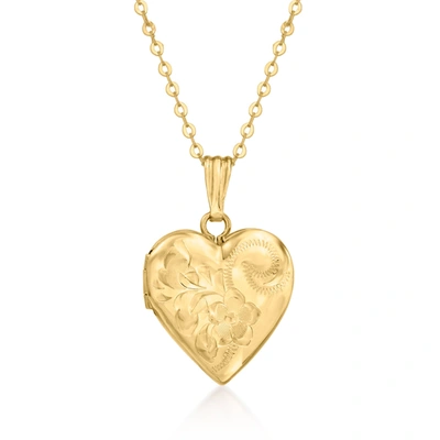 Canaria Fine Jewelry Canaria 10kt Yellow Gold Floral Heart Locket Necklace