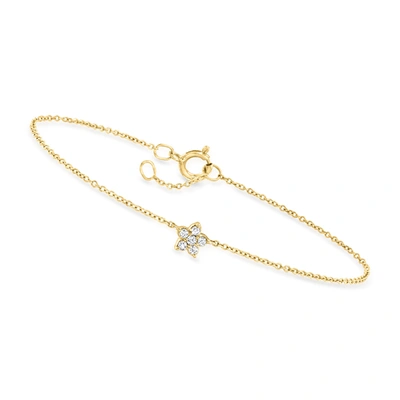 Canaria Fine Jewelry Canaria Diamond Flower Bracelet In 10kt Yellow Gold In Silver