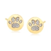 Ross-simons Diamond Paw Print Stud Earrings In 18kt Yellow Gold Over Sterling Silver In Gold