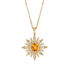 Ross-simons Citrine And . White Topaz Starburst Pendant Necklace In 18kt Gold Over Sterling In Silver