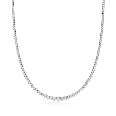 Ross-simons Diamond Tennis Necklace In Sterling Silver In Multi