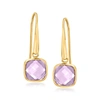 CANARIA FINE JEWELRY CANARIA AMETHYST DROP EARRINGS IN 10KT YELLOW GOLD