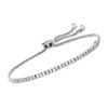 Ross-simons Diamond Line Bolo Bracelet In 14kt White Gold In Silver