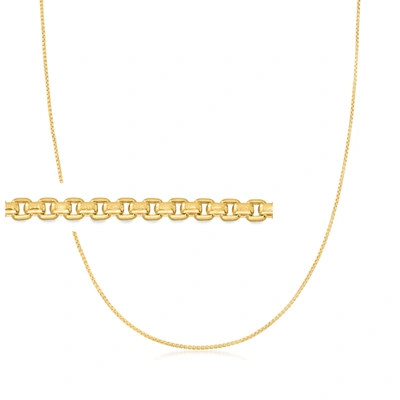 Rs Pure Ross-simons 14kt Yellow Gold Round Box Chain Necklace In White