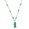 Mimi & Max Womens 14k Yellow Gold Green Enamel Fish Necklace W/ Spring Ring Clasp - 16+2 In. In Blue