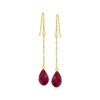 CANARIA FINE JEWELRY CANARIA RUBY TEARDROP EARRINGS IN 10KT YELLOW GOLD