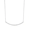Rs Pure By Ross-simons Diamond Curved Bar Necklace In Sterling Silver In Silver