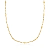Ross-simons 18kt Yellow Gold Bead Station Paper Clip Link Necklace In Gold