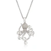 Ross-simons 3.5-4.5mm Cultured Pearl And . Diamond Octopus Pendant Necklace In Sterling Silver In Silver
