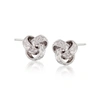 Ross-simons Diamond Accent Love Knot Earrings In 14kt White Gold In Silver