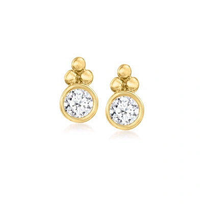 Canaria Fine Jewelry Canaria Bezel-set Diamond Earrings In 10kt Yellow Gold In Silver