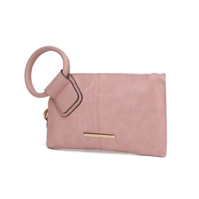 Mkf Collection By Mia K Simone Vegan Leather Clutch/wristlet For Women's In Pink