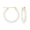 CANARIA FINE JEWELRY CANARIA 3-3.5MM CULTURED PEARL HOOP EARRINGS IN 10KT YELLOW GOLD