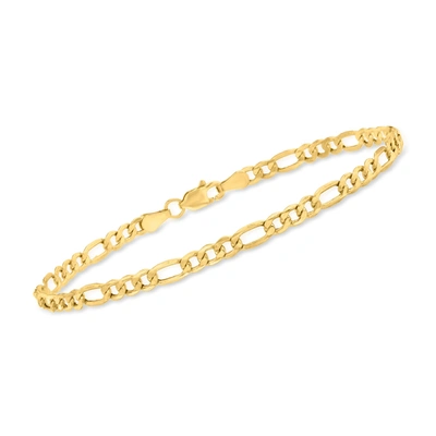 Ross-simons 3.5mm 14kt Yellow Gold Figaro-link Bracelet In White