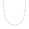 Ross-simons Bezel-set Cz Station Necklace In Sterling Silver In Silver
