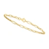CANARIA FINE JEWELRY CANARIA 3MM 10KT YELLOW GOLD ALTERNATING PAPER CLIP LINK AND ROPE CHAIN BRACELET