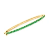 Ross-simons Emerald Bangle Bracelet In 18kt Gold Over Sterling In Green
