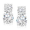 Ross-simons Diamond Drop Earrings In Platinum In Silver