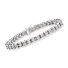 Ross-simons Diamond Cluster Tennis Bracelet In Sterling Silver In Silver