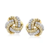 CANARIA FINE JEWELRY CANARIA DIAMOND LOVE KNOT EARRINGS IN 10KT YELLOW GOLD