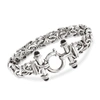 Ross-simons Sterling Silver Byzantine Bracelet With Black Onyx In Silver