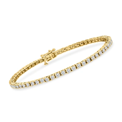 Ross-simons Diamond Tennis Bracelet In 14kt Yellow Gold In White